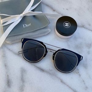 Black Pilot Round Aviator Sunglasses